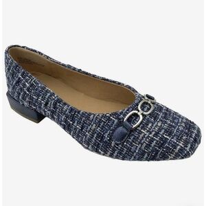Masseys Cece Blue Multi Tweed Slip On Loafers Size 9.5